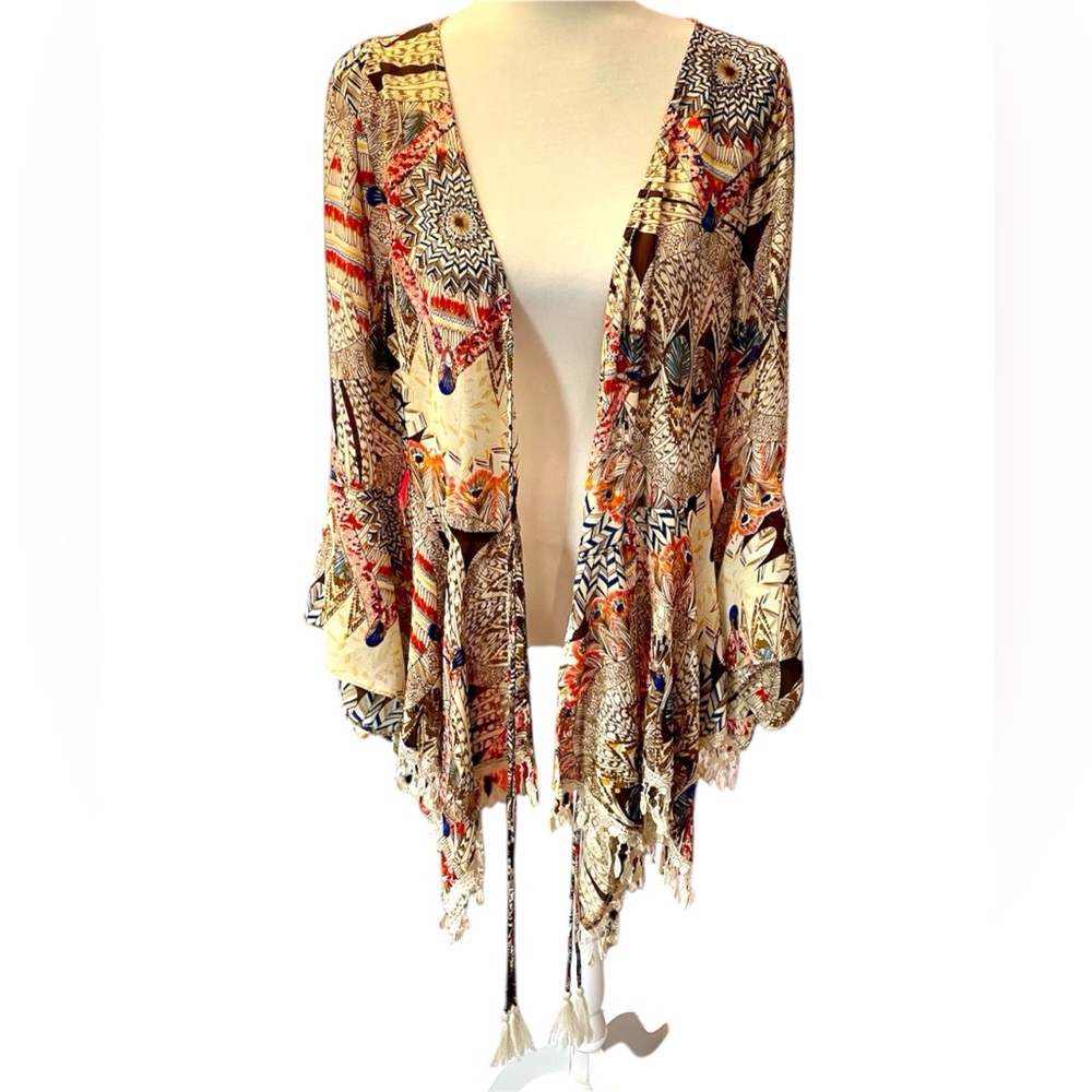 NWOT Umgee Bohemian Tie Front Top Sz L